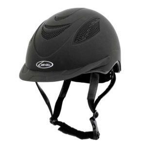 Lami-Cell Elite Riding Helmet Black With Black Crystal V Horse Western Helmet 